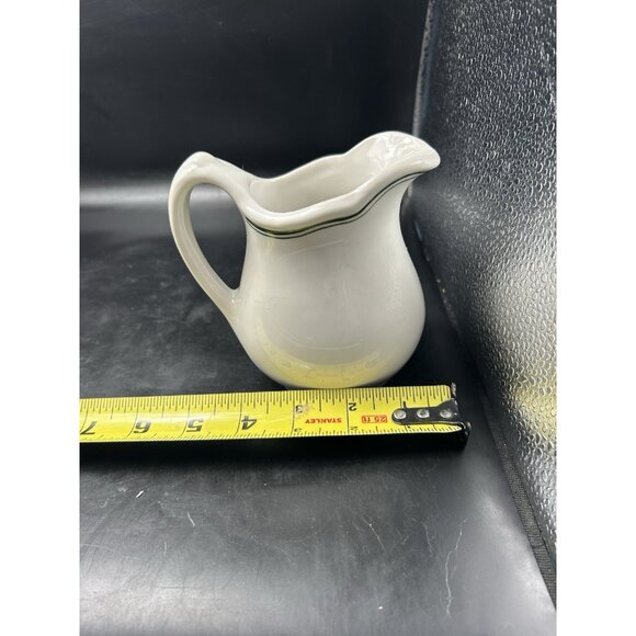 Sterling Vitrified China Pitcher Creamer Restaurant Ware 4.5" Vintage Ohio Green - Picture 7 of 8
